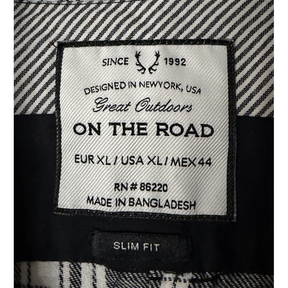 NWT On The Road Great Outdoors Mens Slim Fit Button Flannel Shirt Size XL - Picture 3 of 13